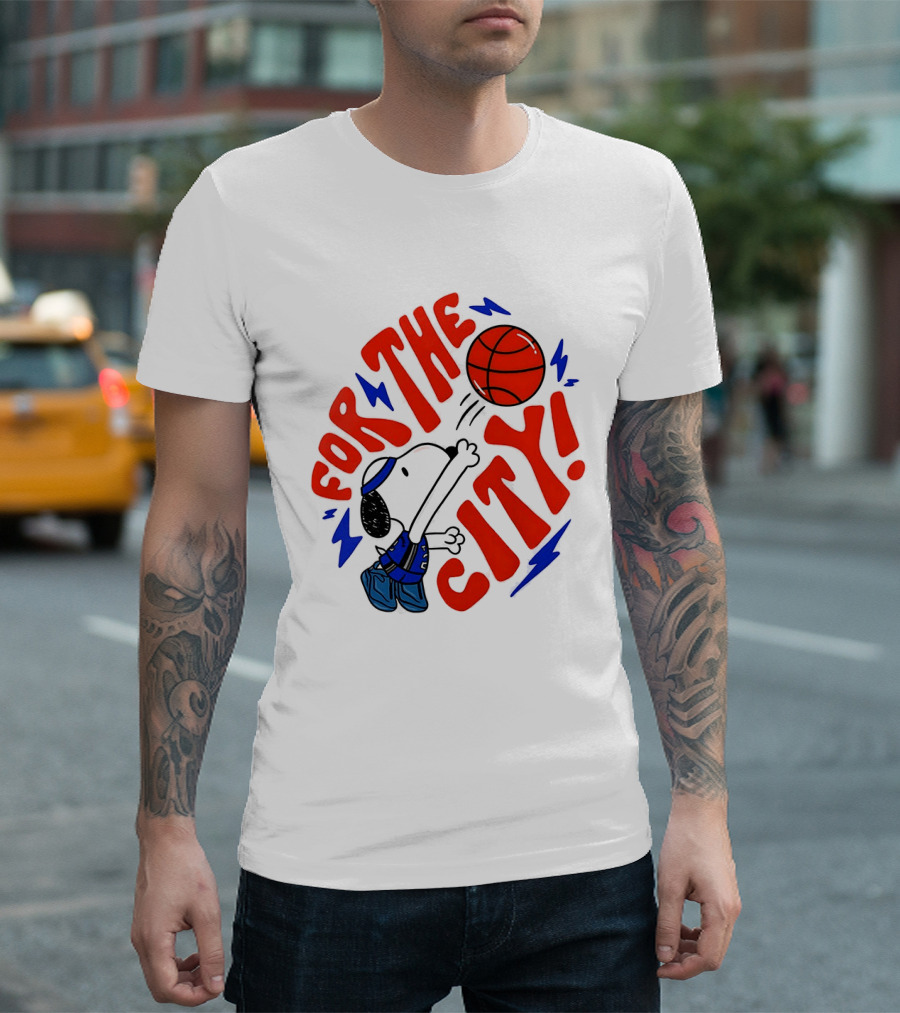 Snoopy For The City Oklahoma City Thunder NBA Basketball T-Shirt