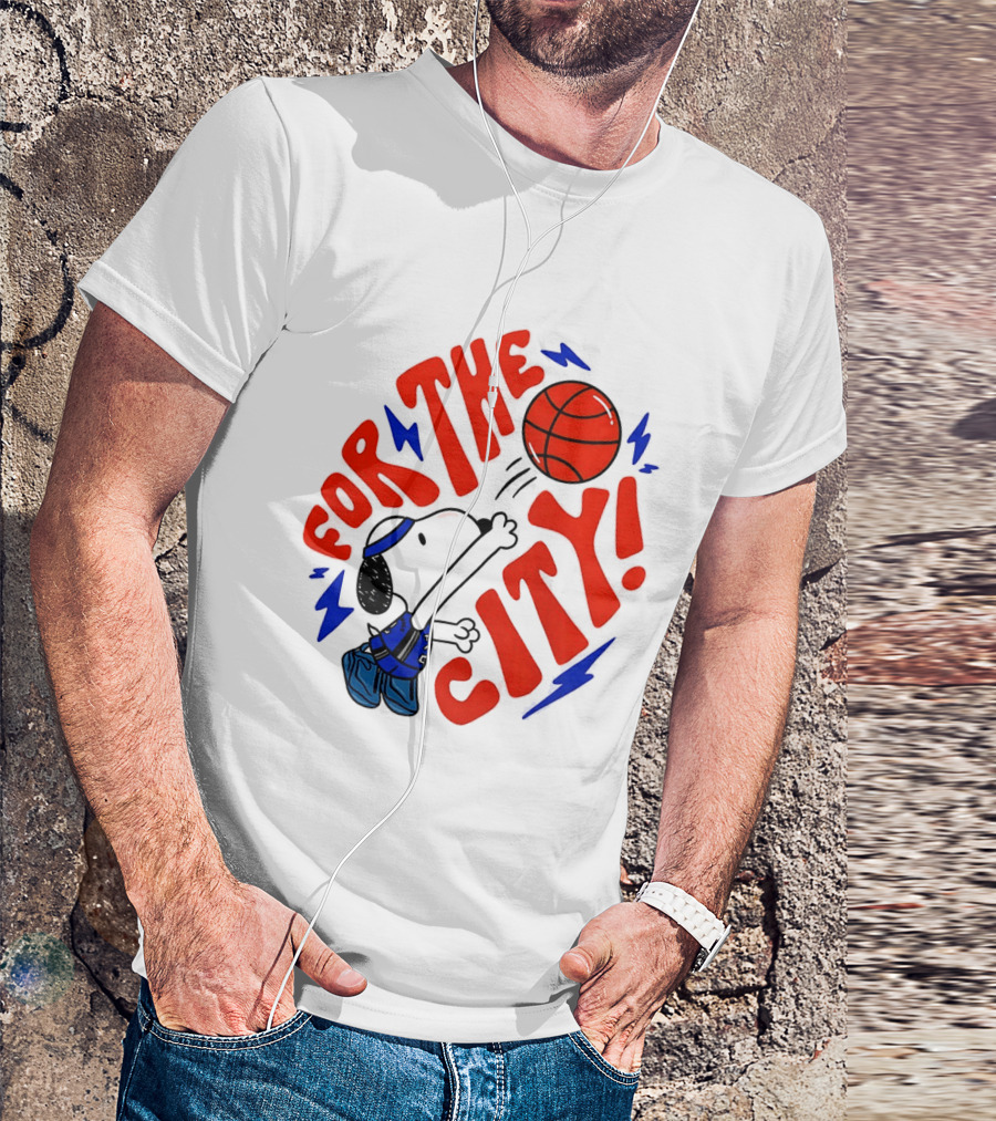 Snoopy For The City Oklahoma City Thunder NBA Basketball T-Shirt