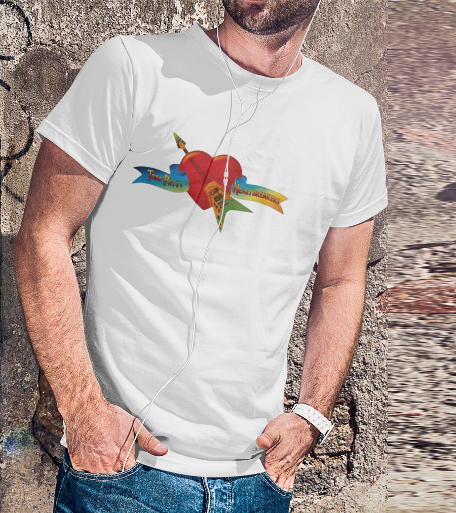 Tom Petty Heartbreakers Heart With Guitar T-Shirt