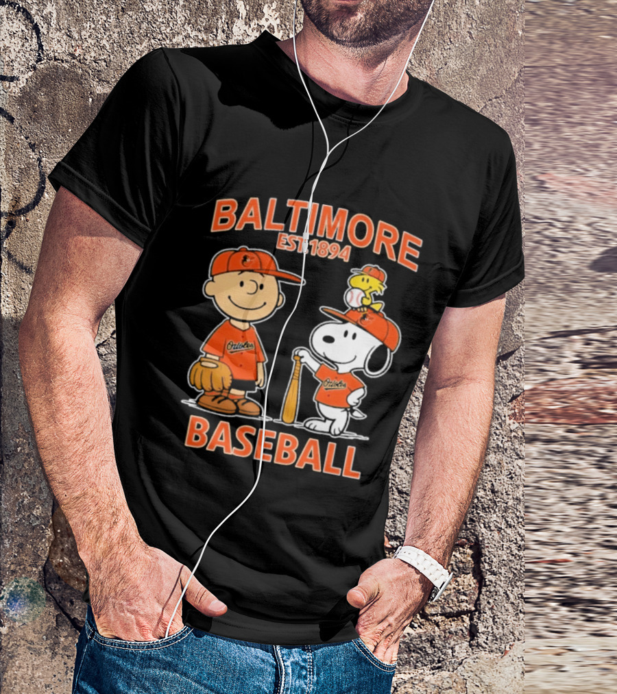 Baltimore Est. 1894 Baseball Snoopy Woodstock Charlie Brown T-Shirt