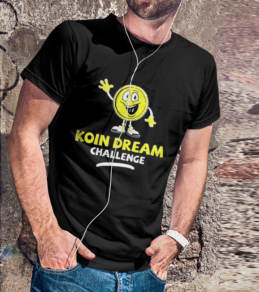 Koin Dream Challenge Smiling Coin Character With Sneakers T-Shirt