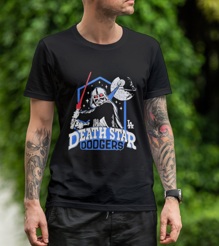 Death Star Dodgers LA Dark Side Star Wars Vader Mashup T-Shirt