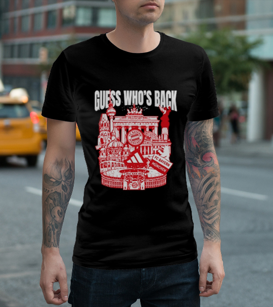 Guess Who's Back FC Bayern Munchen Iconic City Landmarks Red T-Shirt