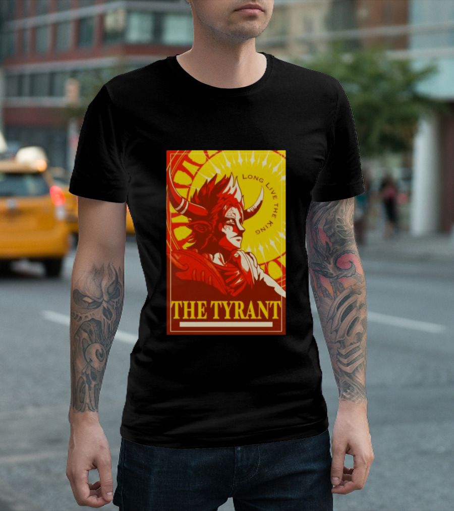The Tyrant Long Live the King Anime Warrior with Horns Royal Sunburst T-Shirt