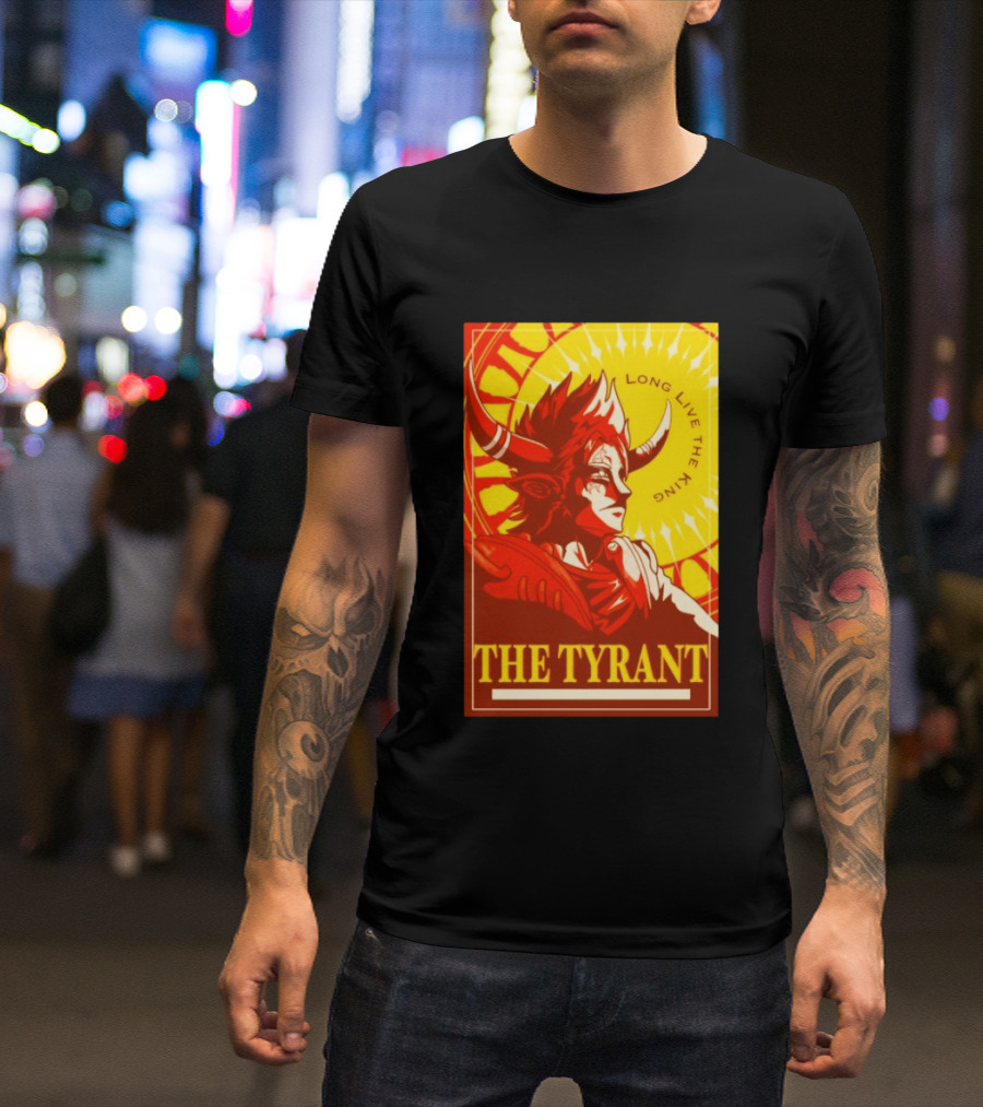 The Tyrant Long Live The King Anime Warrior With Horns Royal Sunburst T-Shirt