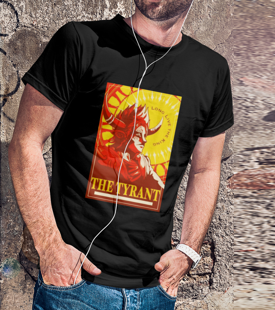The Tyrant Long Live The King Anime Warrior With Horns Royal Sunburst T-Shirt