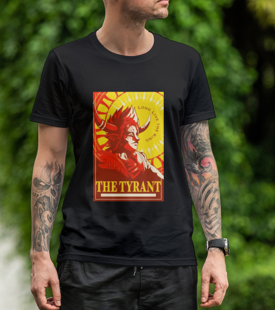 The Tyrant Long Live The King Anime Warrior With Horns Royal Sunburst T-Shirt