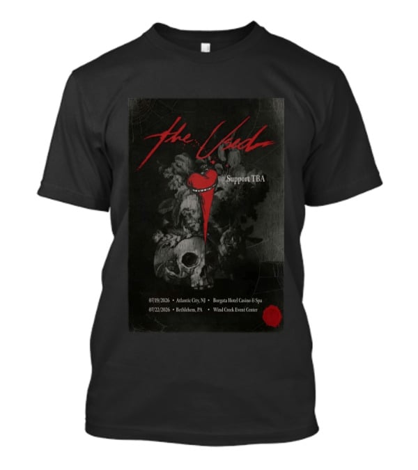 The Used Summer 2026 Atlantic City Borgata Bethlehem Wind Creek Shows Skull Heart T-Shirt