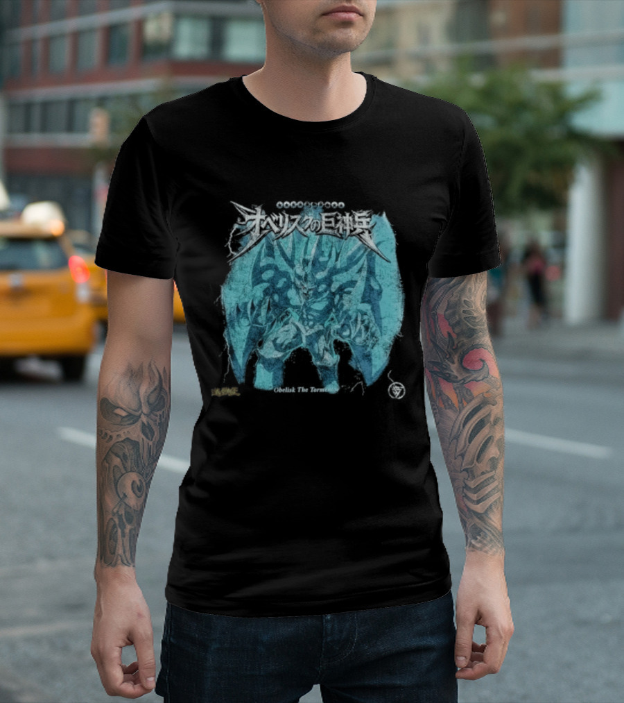 Yu Gi Oh Obelisk The Tormentor Blue Japanese Kanji T-Shirt
