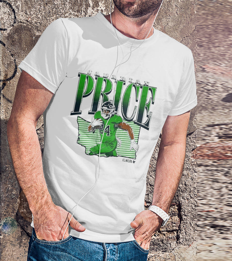 Jadarian Price 24 Green Football Graphic Remix T-Shirt