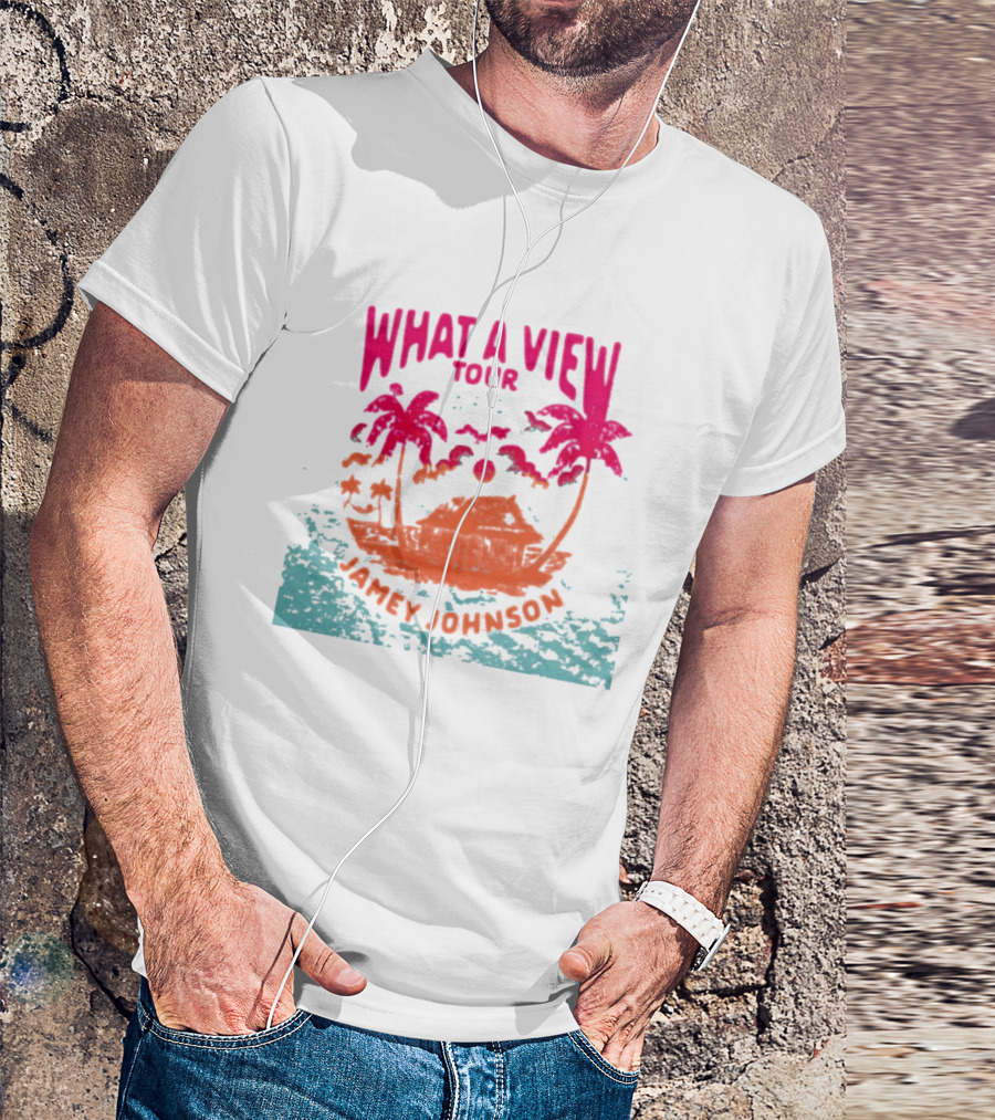 What A View Tour Jamey Johnson Tropical Palm Island T-Shirt