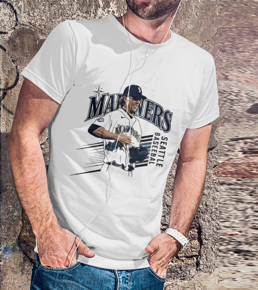 Seattle Mariners Logan Gilbert Pitcher Catches Ball Baseball T-Shirt