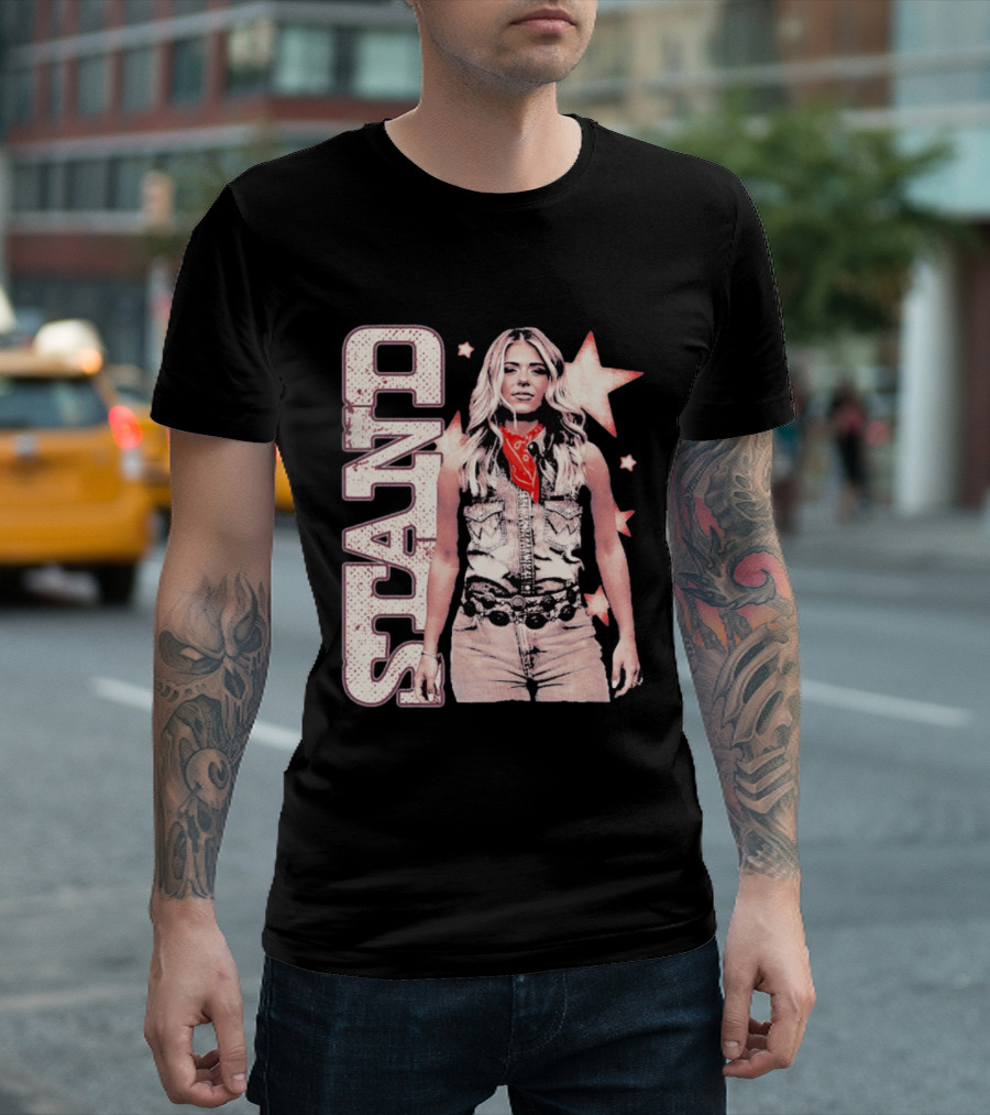 Anne Wilson Stand Stars Vintage Denim Vest And Red Bandana T-Shirt