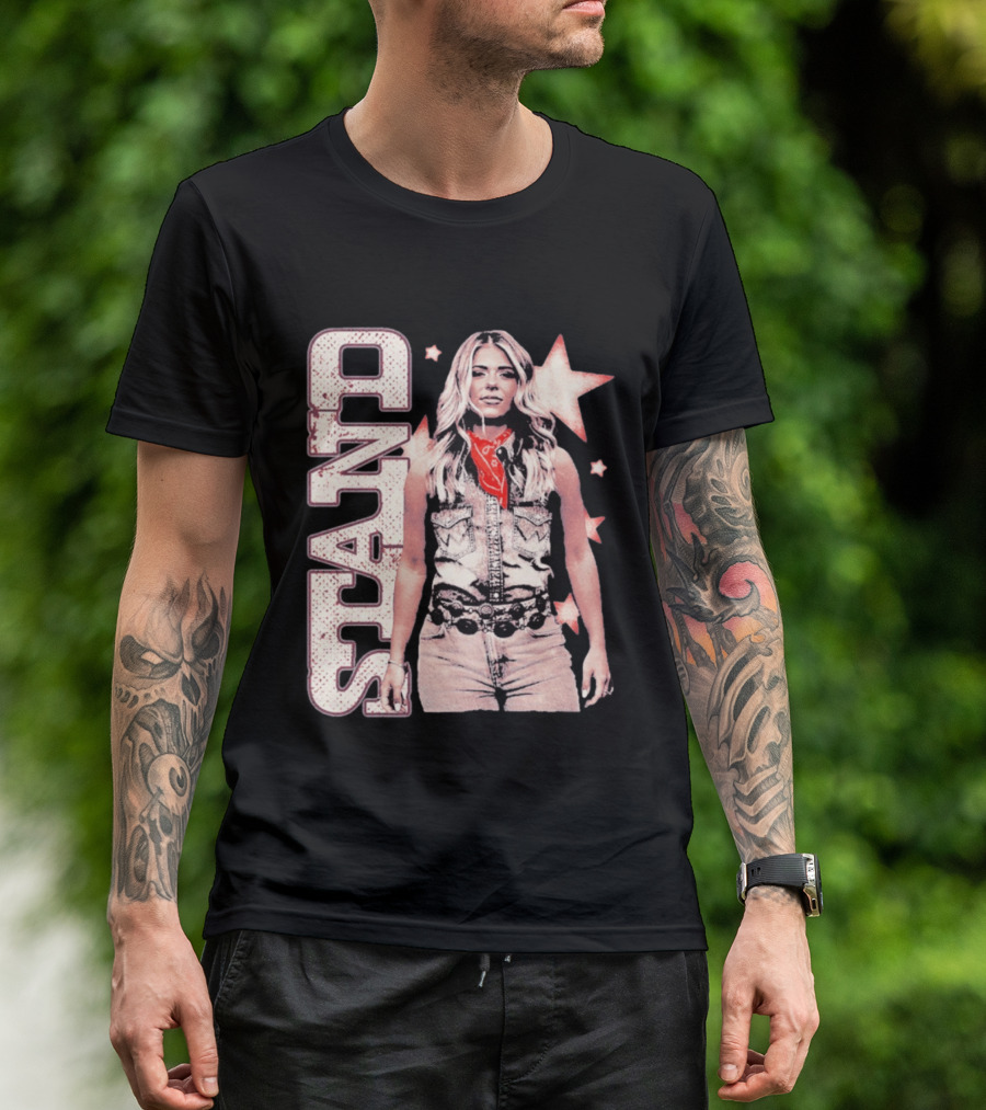 Anne Wilson Stand Stars Vintage Denim Vest And Red Bandana T-Shirt