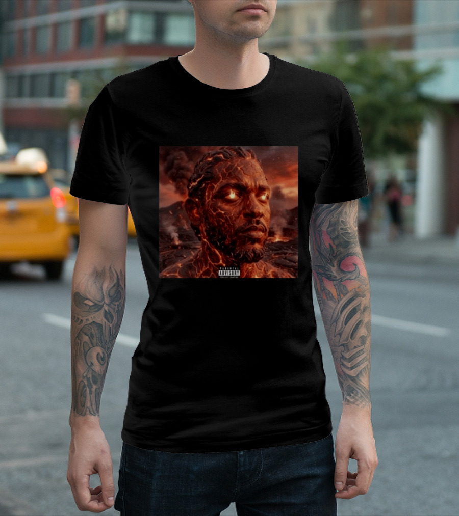 Kendrick Lamar Fireman Album 2026 Lava Eruption Cover T-Shirt