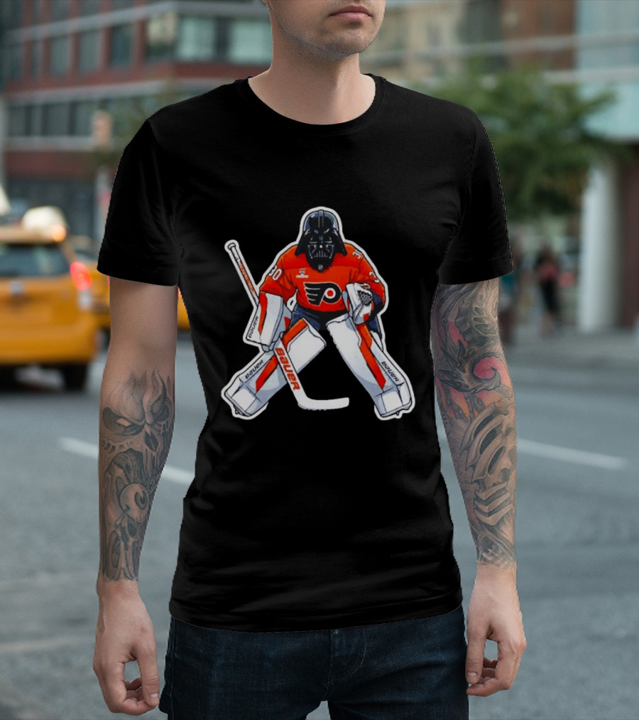 Dan Vladar Philadelphia Flyers Hockey Goalie Darth Vader Bauer Pads T-Shirt