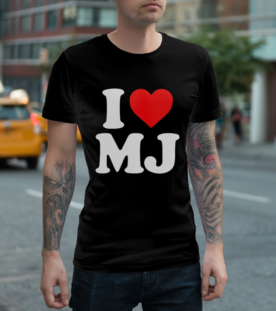 I Love MJ Red Heart T-Shirt