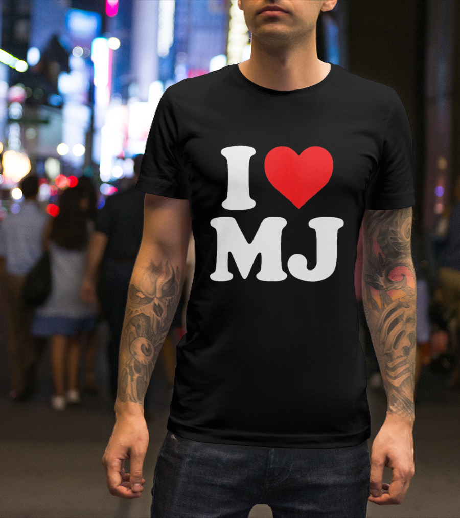 I Love MJ Red Heart T-Shirt