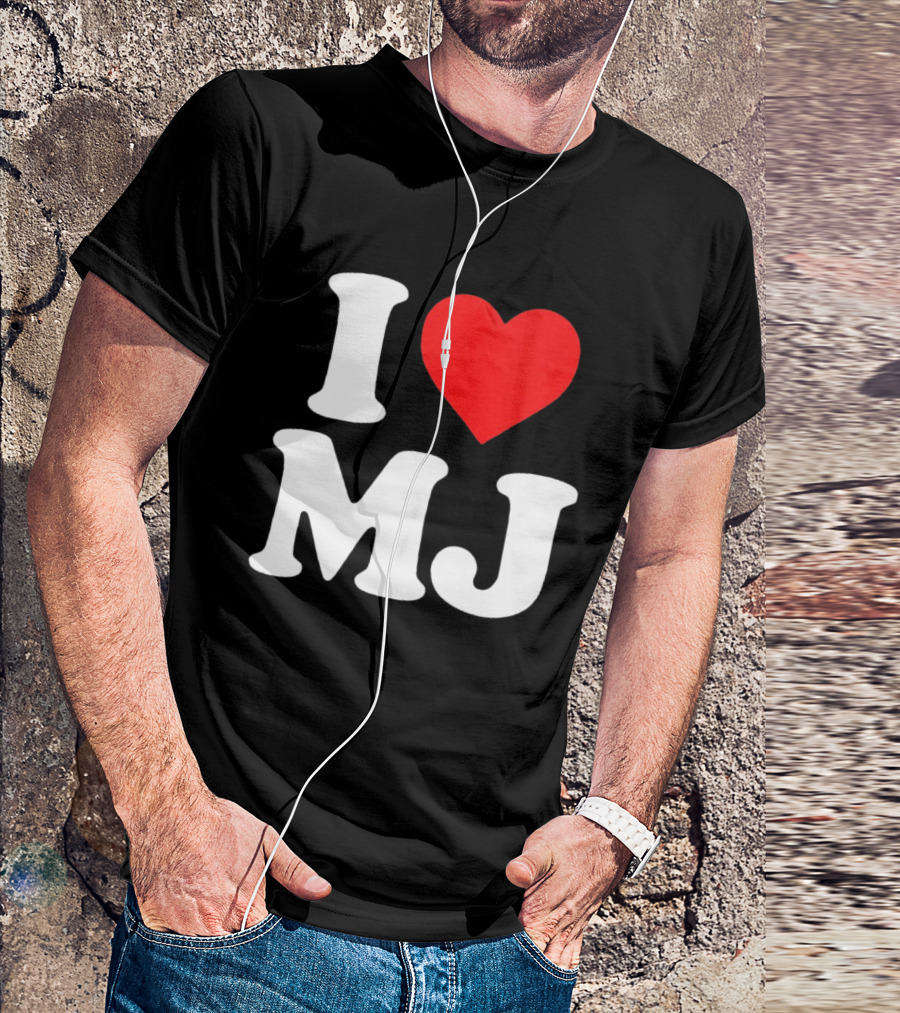 I Love MJ Red Heart T-Shirt