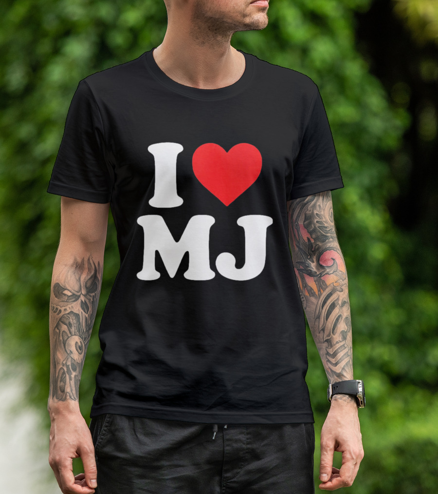 I Love MJ Red Heart T-Shirt