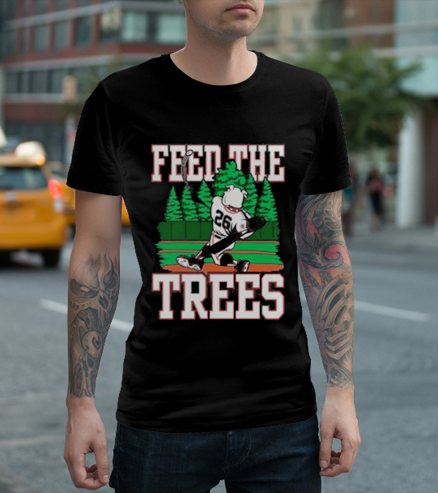 Feed The Trees Baseball Batter Forest Swing 28 T-Shirt