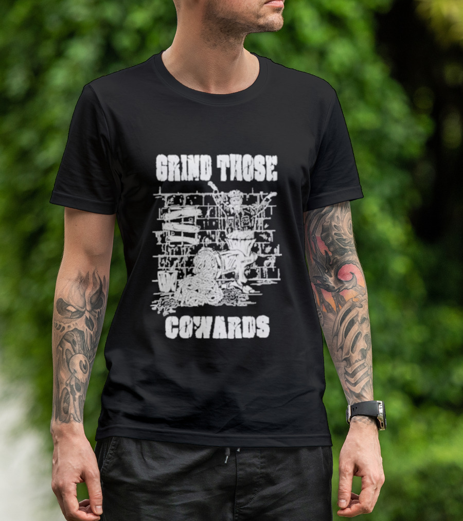 Piled Flesh Grind Those Cowards Chainsaw T-Shirt