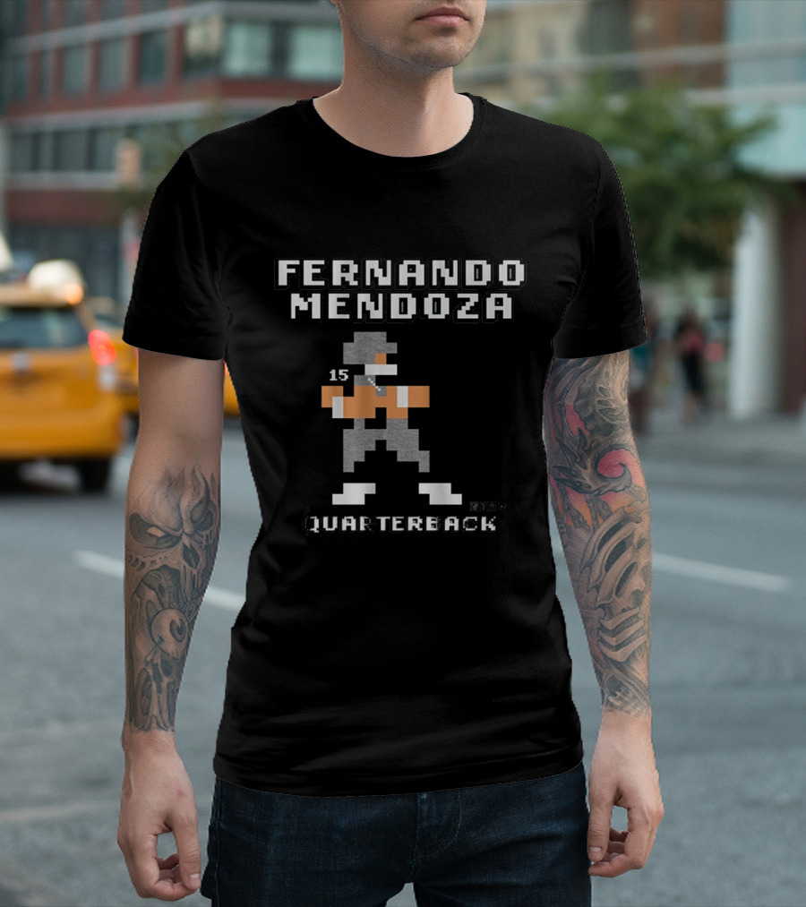 Fernando Mendoza Quarterback 15 Retro Pixel T-Shirt
