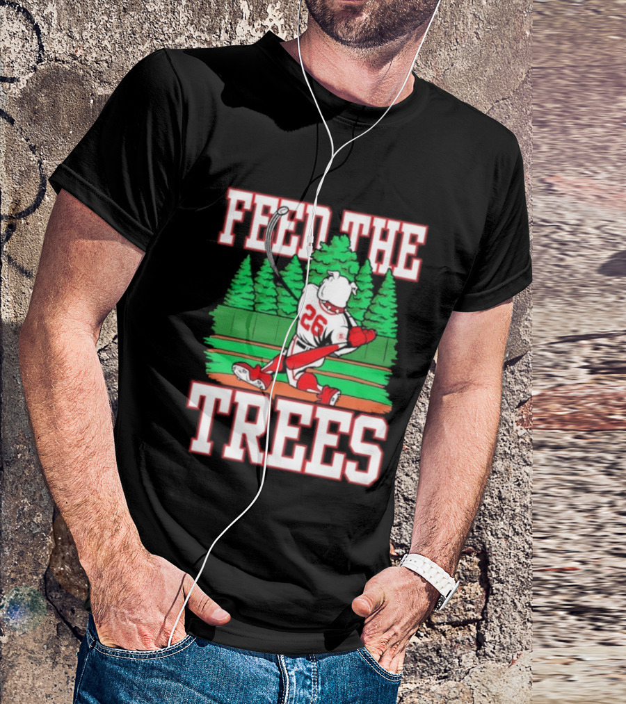 Georgia Bulldogs Feed The Trees Baseball 26 Player Swinging Bat T-Shirt
