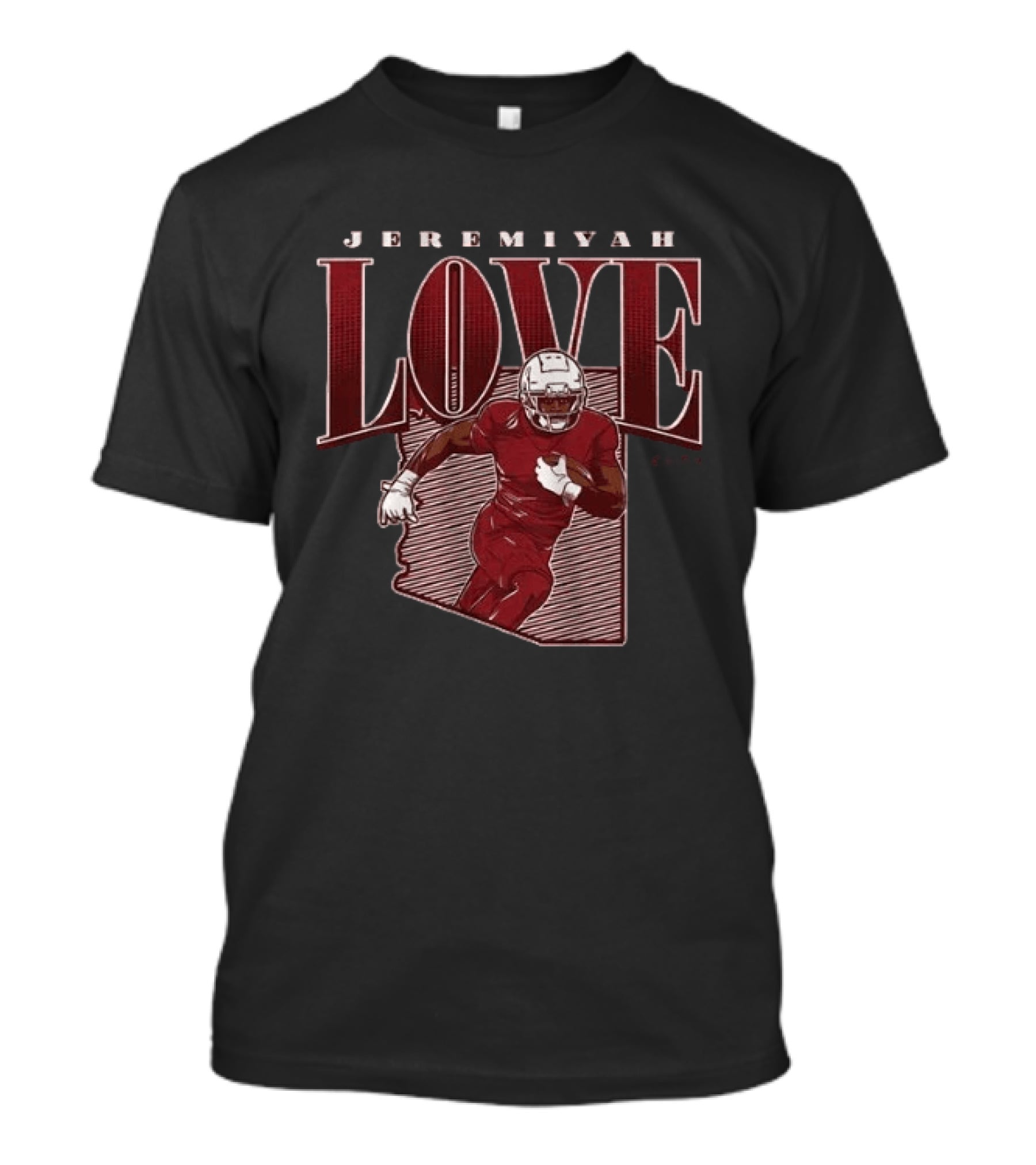 Jeremiyah Love Football Player Red State Star Remix T-Shirt