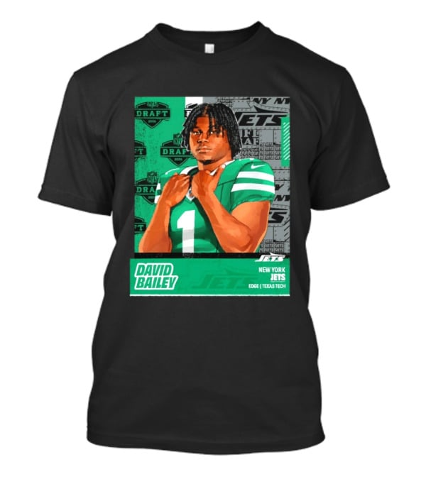 David Bailey New York Jets 2026 Draft Texas Tech Edge T-Shirt