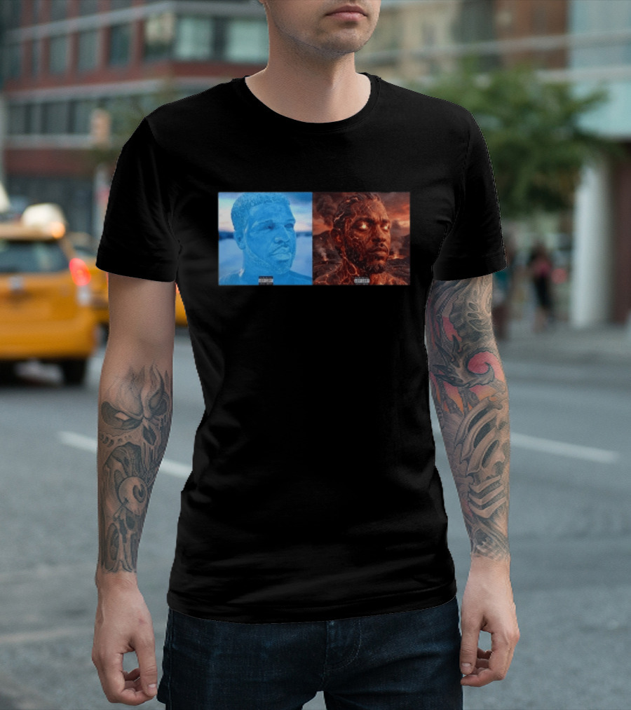 Drake Iceman Kendrick Lamar Fireman Album Cover Mashup T-Shirt