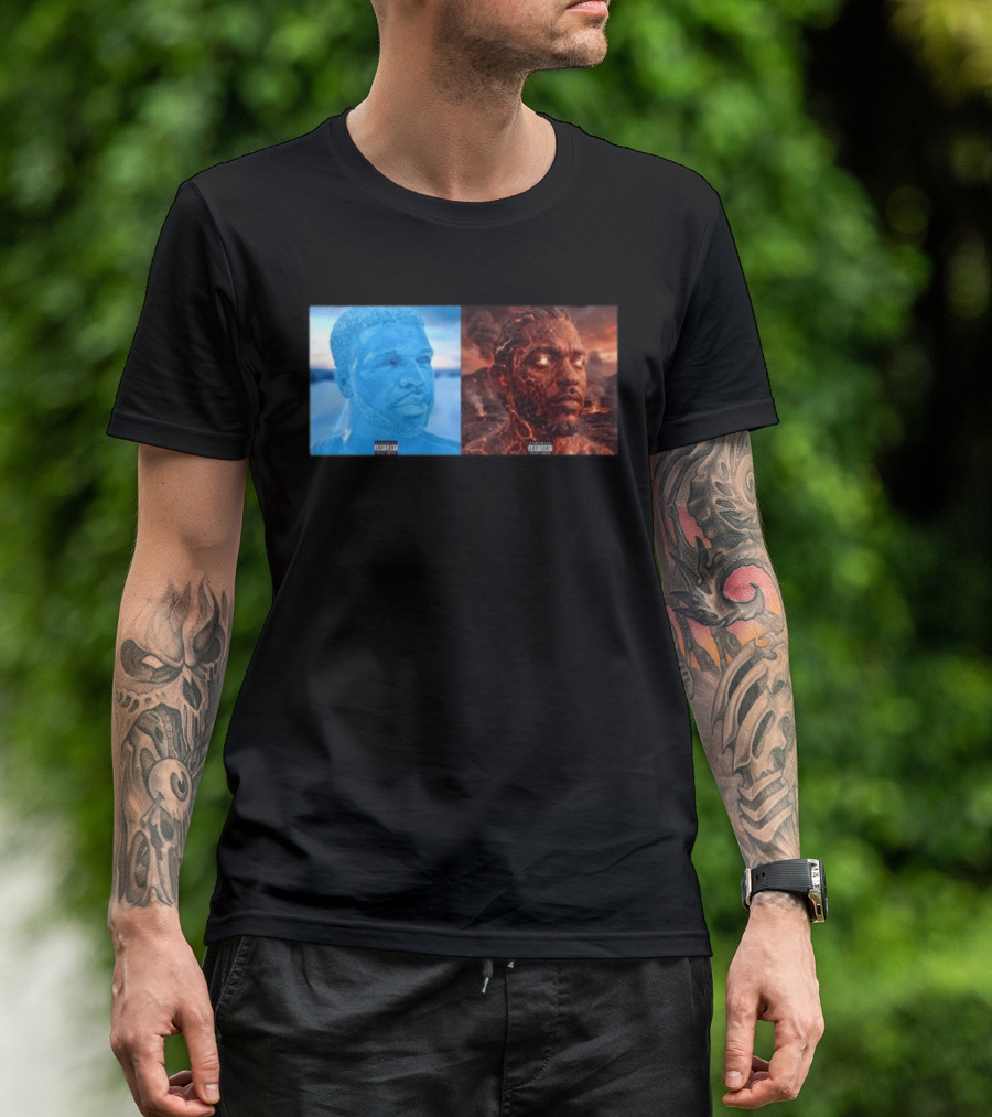 Drake Iceman Kendrick Lamar Fireman Album Cover Mashup T-Shirt