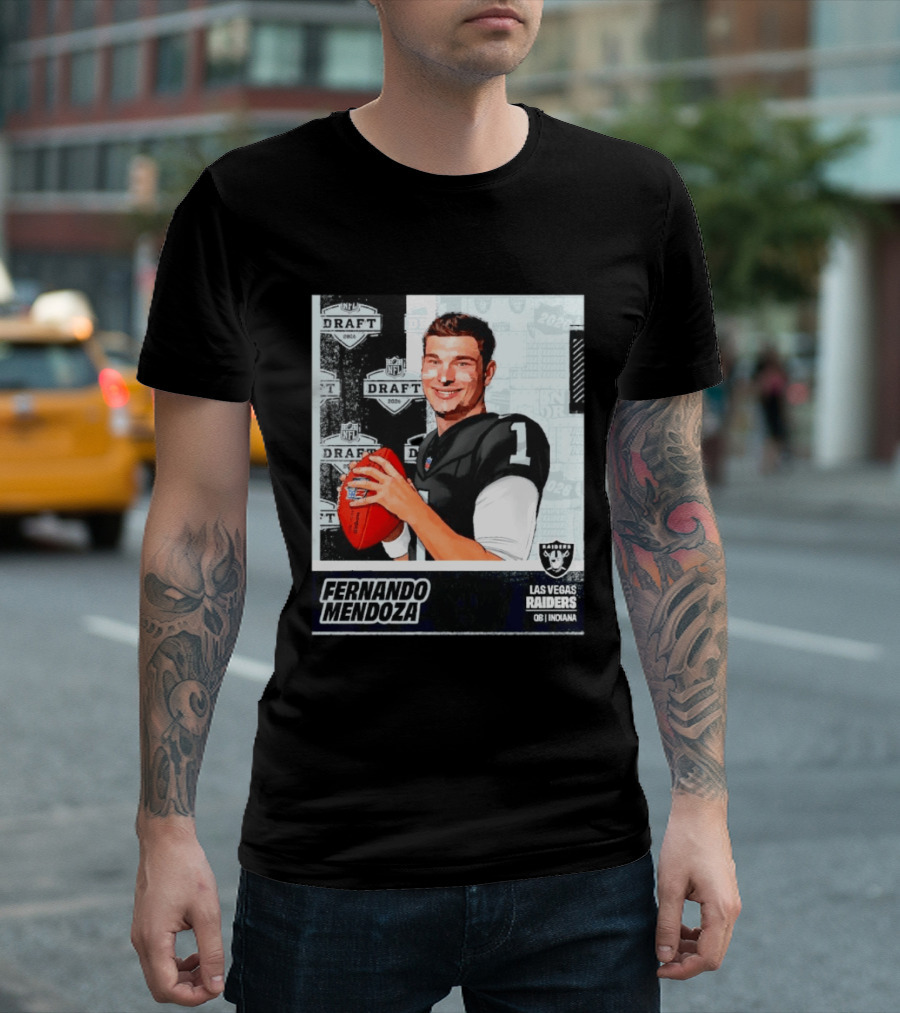 Fernando Mendoza Las Vegas Raiders 2026 Draft QB Indiana NFL T-Shirt