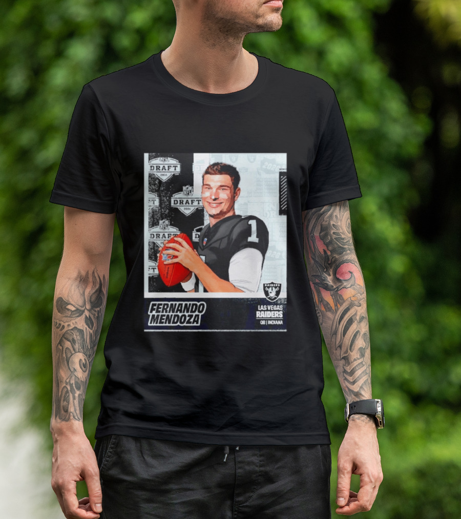 Fernando Mendoza Las Vegas Raiders 2026 Draft QB Indiana NFL T-Shirt