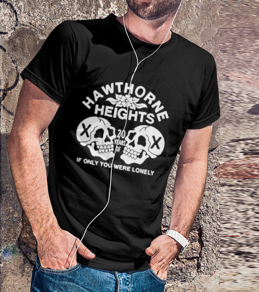 Hawthorne Heights If Only You Were Lonely 20 Year Anniversary Skulls T-Shirt