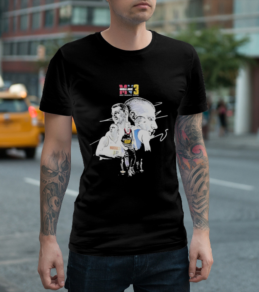 Denver Nuggets Nikola Jokic 3 MVP Basketball Art NBA 15 T-Shirt