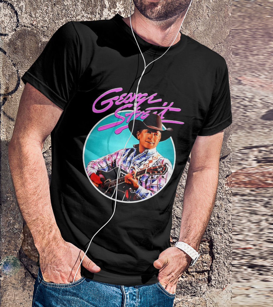 George Strait Country Music Legend Cowboy Hat And Guitar T-Shirt