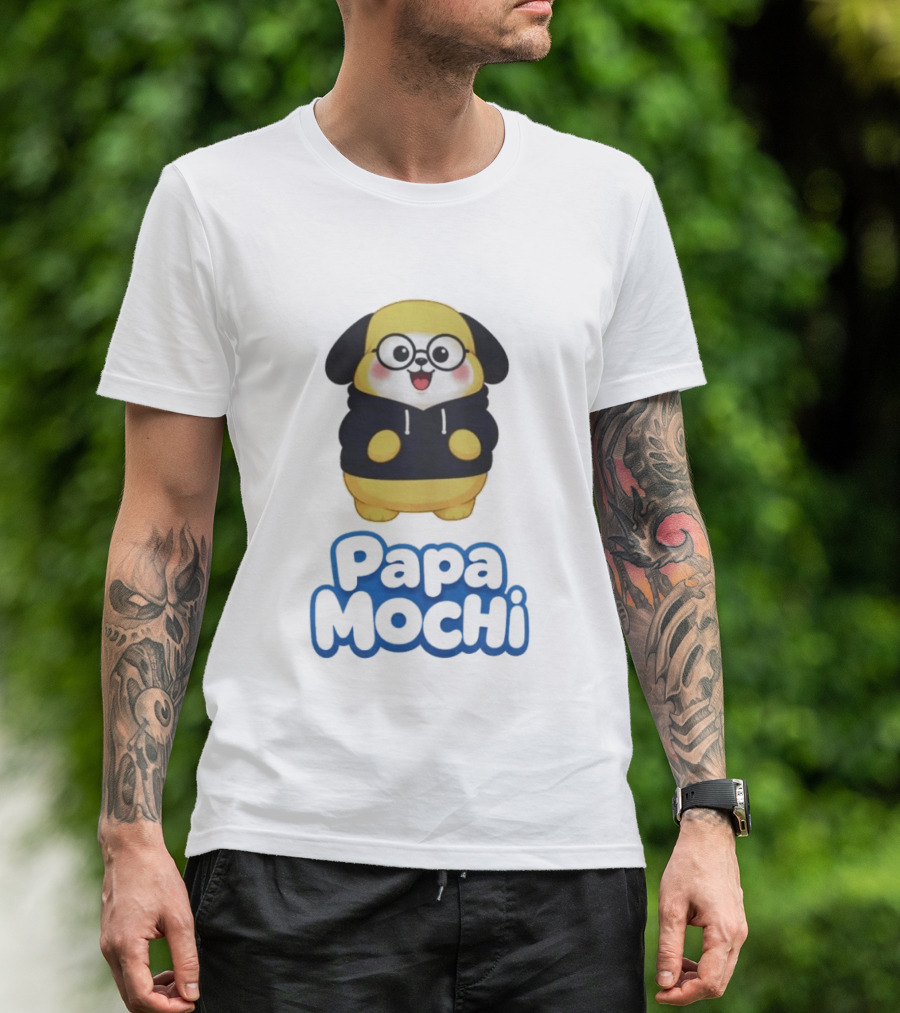 Papa Mochi Cute Character With Glasses T-Shirt