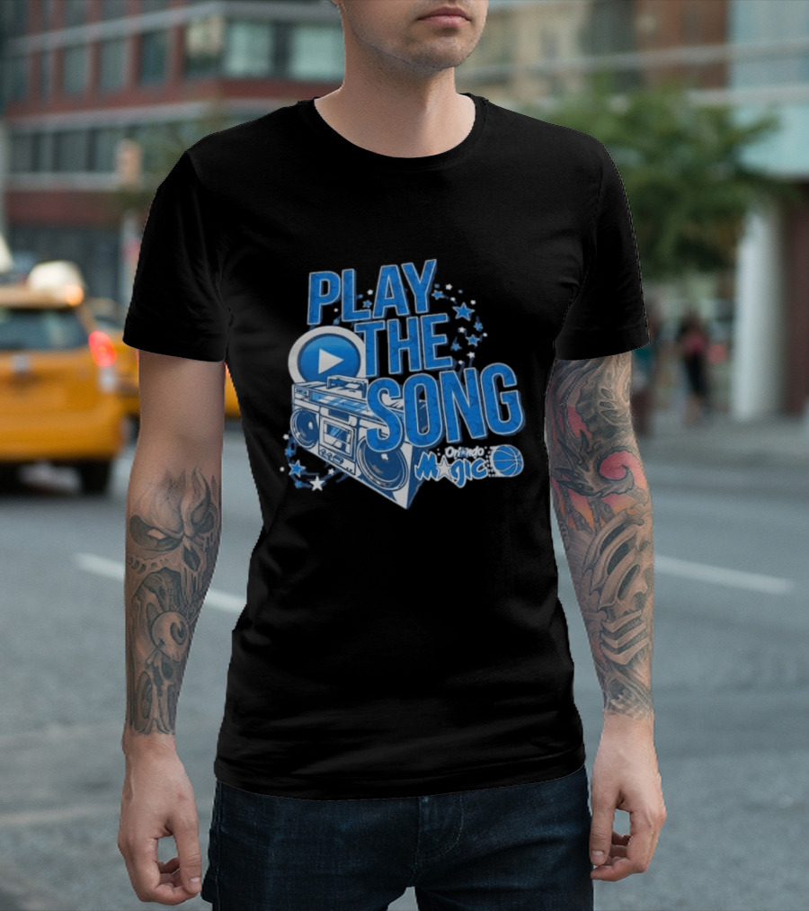Play The Song Orlando Magic Boombox And Stars T-Shirt