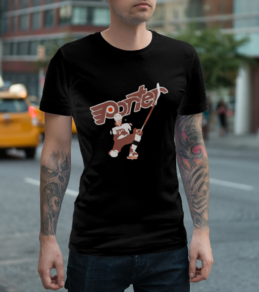 Porter Martone Philadelphia Flyers Hockey Player Action Pose T-Shirt