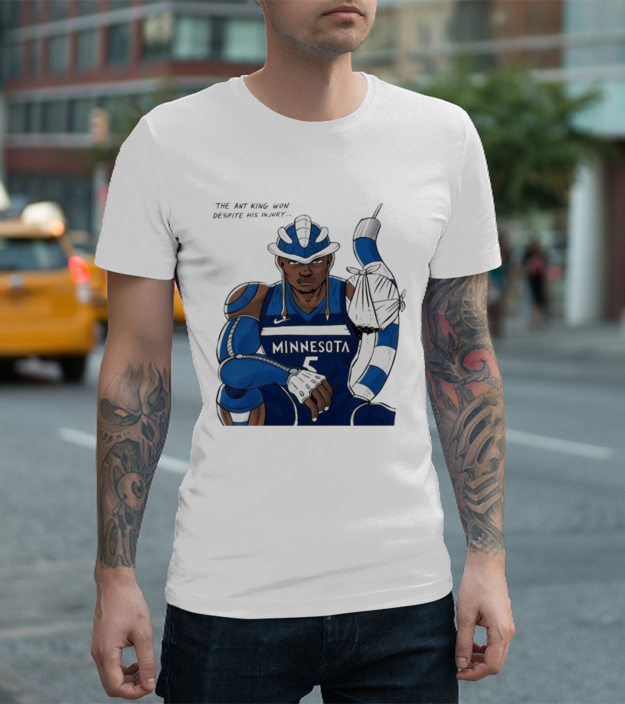 Anthony Edwards Minnesota Timberwolves Game 2 Ant King Triumph Injury T-Shirt