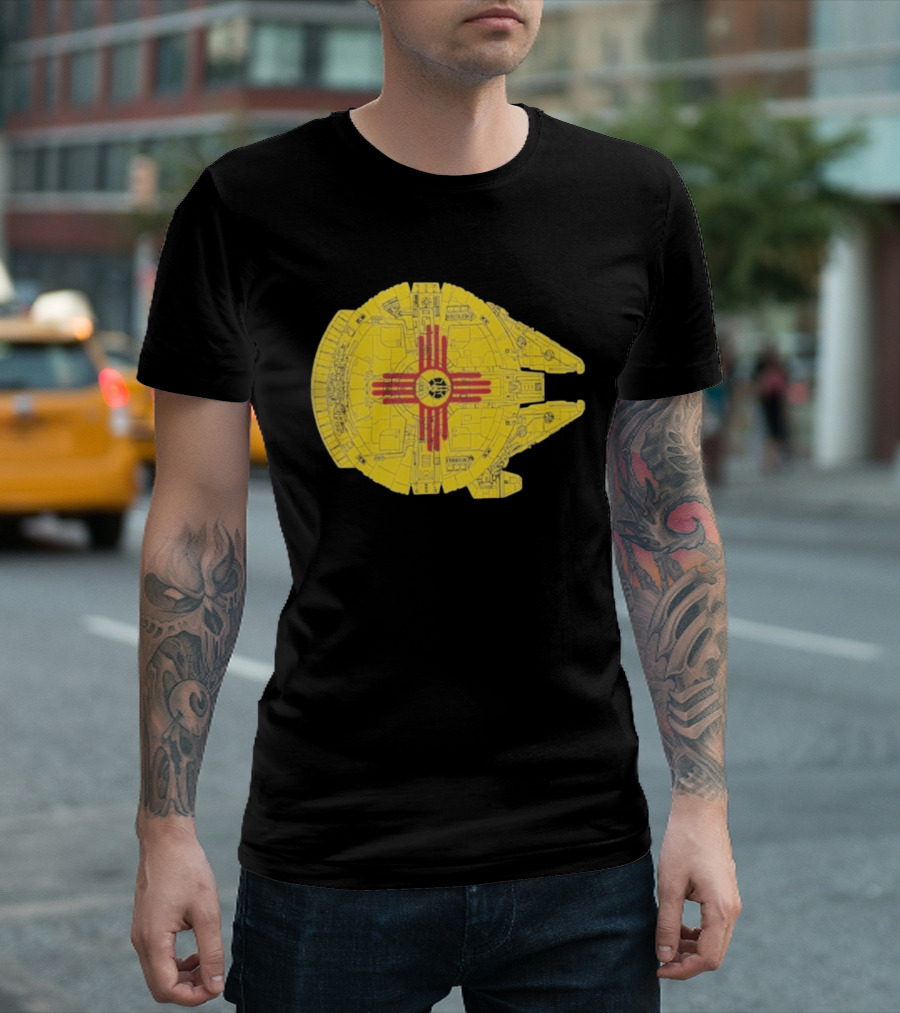 New Mexico Zia Symbol On Millennium Falcon Starship T-Shirt