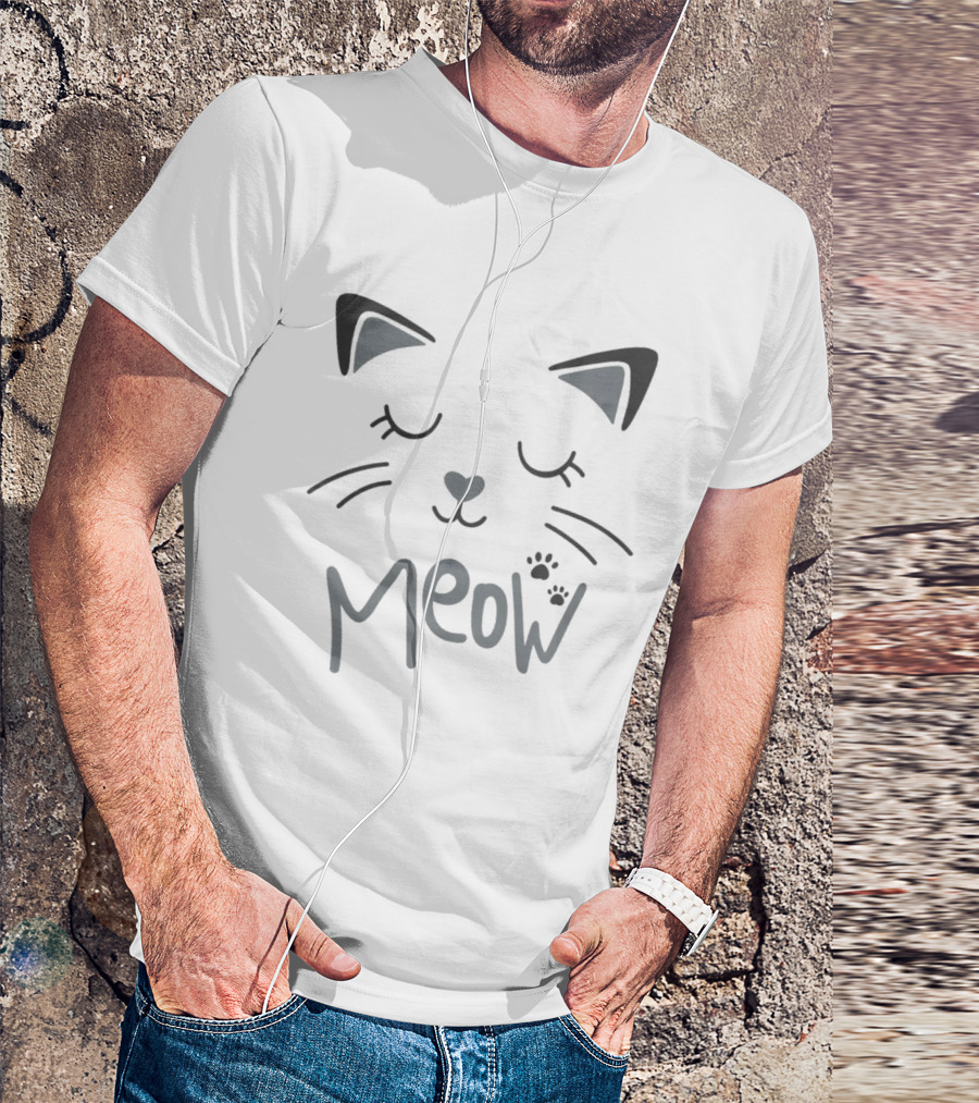 The Boys Starlight Meow Cat Face With Ears And Whiskers T-Shirt