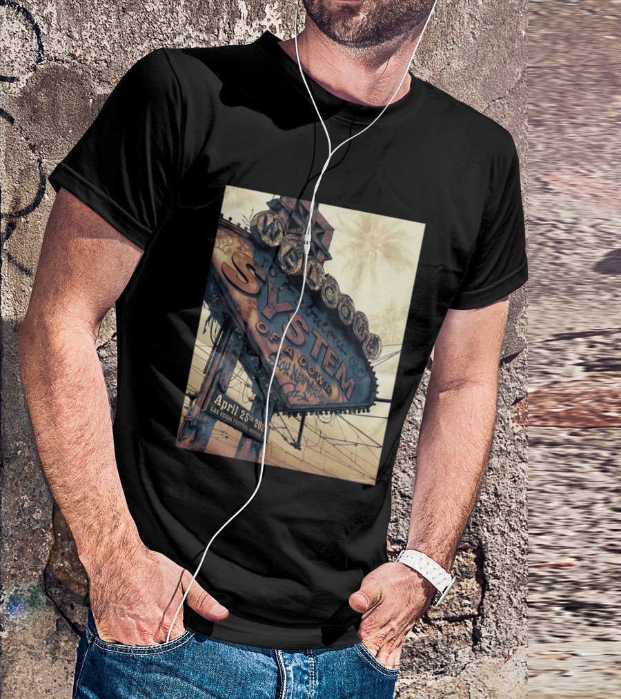 System Of A Down Sick New World April 25 2026 Las Vegas Festival Ground Sign T-Shirt