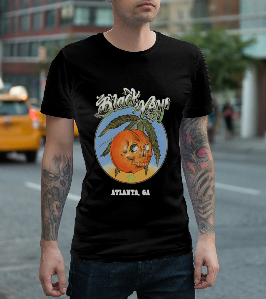 Black Keys Atlanta GA Skull Orange T-Shirt