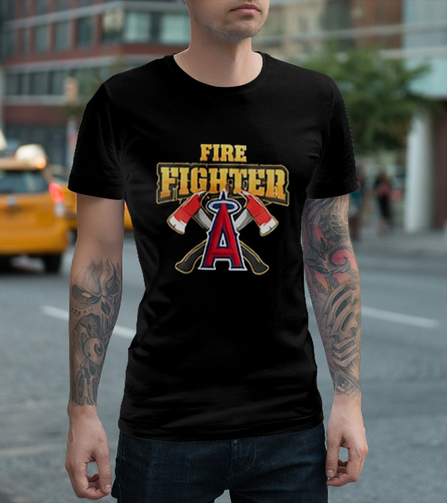 2026 Angels Firefighter Appreciation Giveaway Fire Fighter Axes T-Shirt