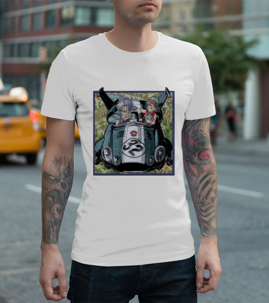 Dragon Ball Z Capsule Corp Adventure Trunks And Bulma Car Ride T-Shirt
