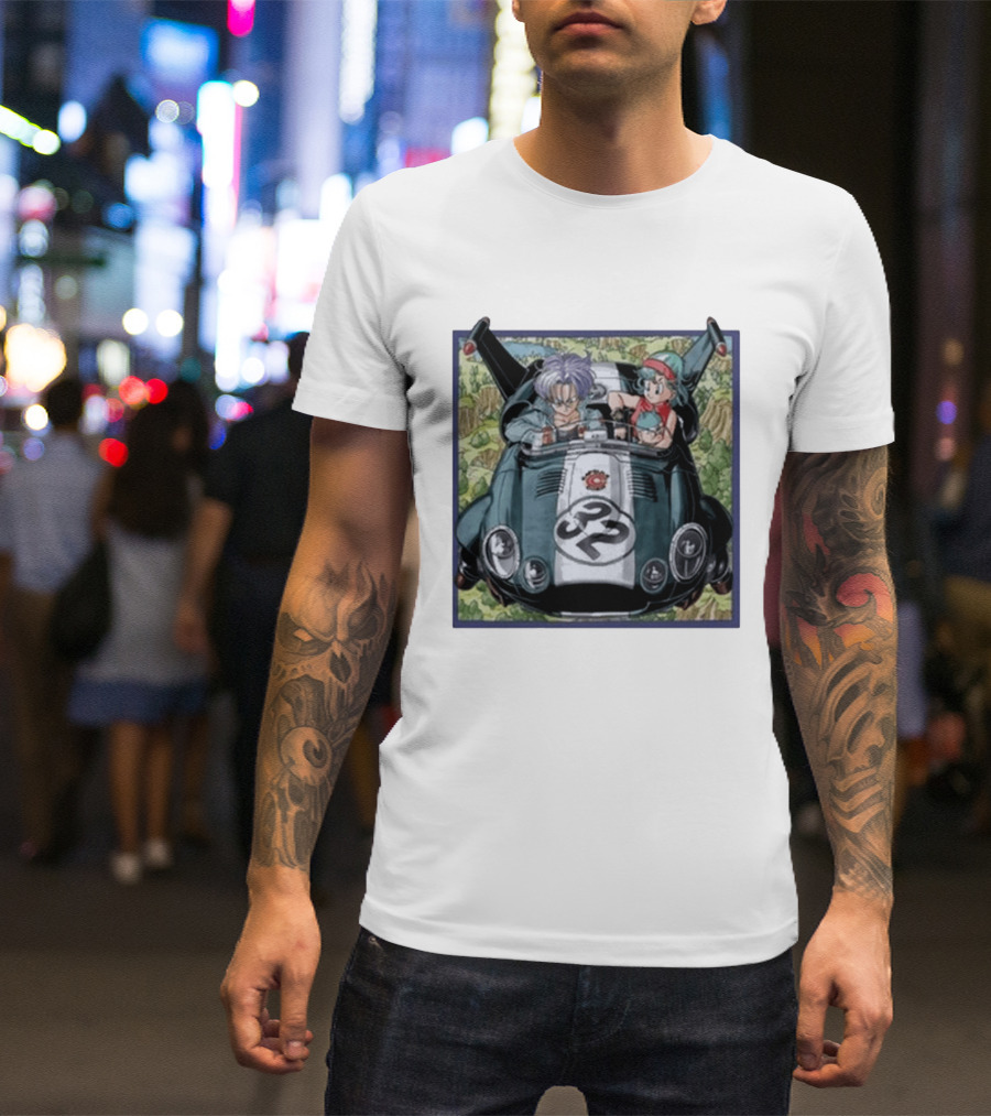 Dragon Ball Z Capsule Corp Adventure Trunks And Bulma Car Ride T-Shirt