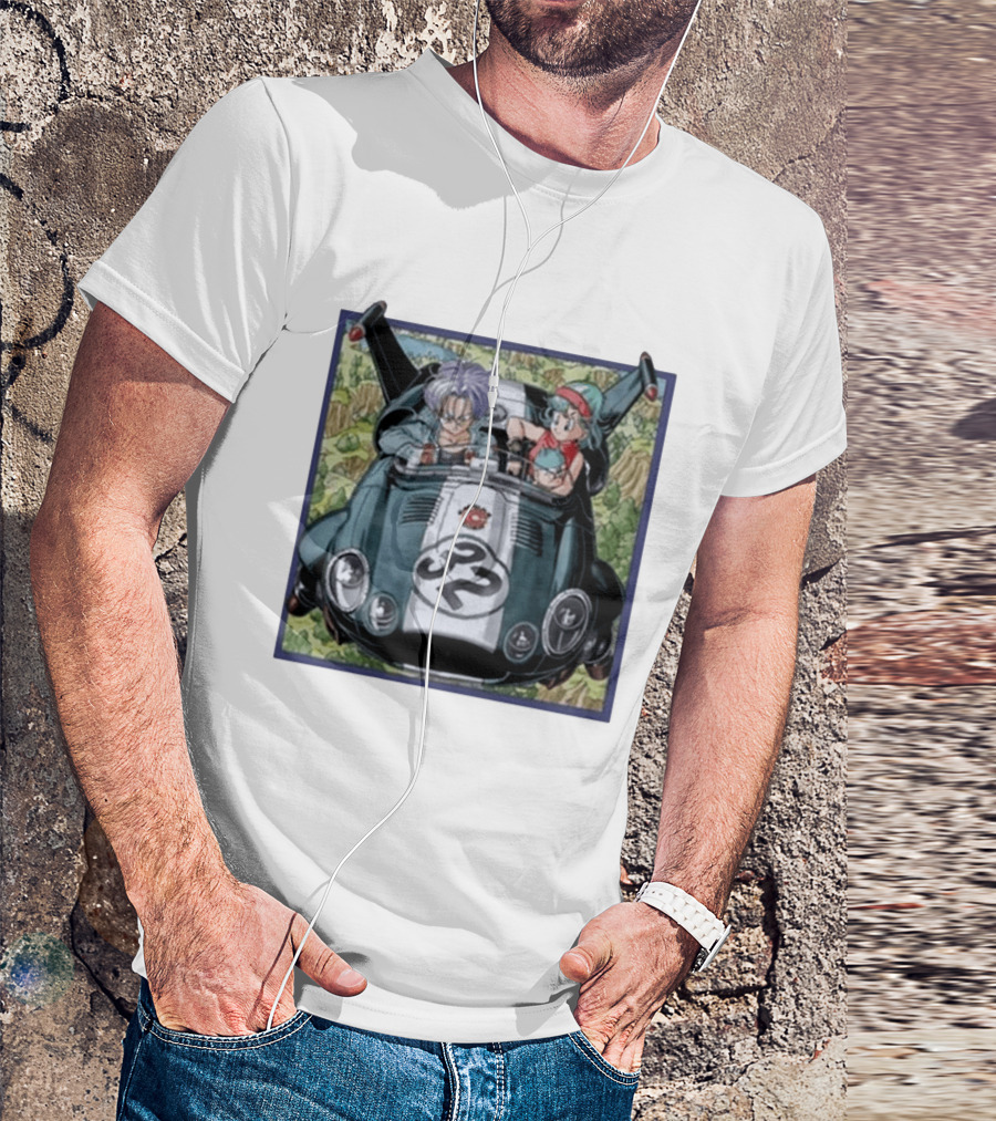 Dragon Ball Z Capsule Corp Adventure Trunks And Bulma Car Ride T-Shirt