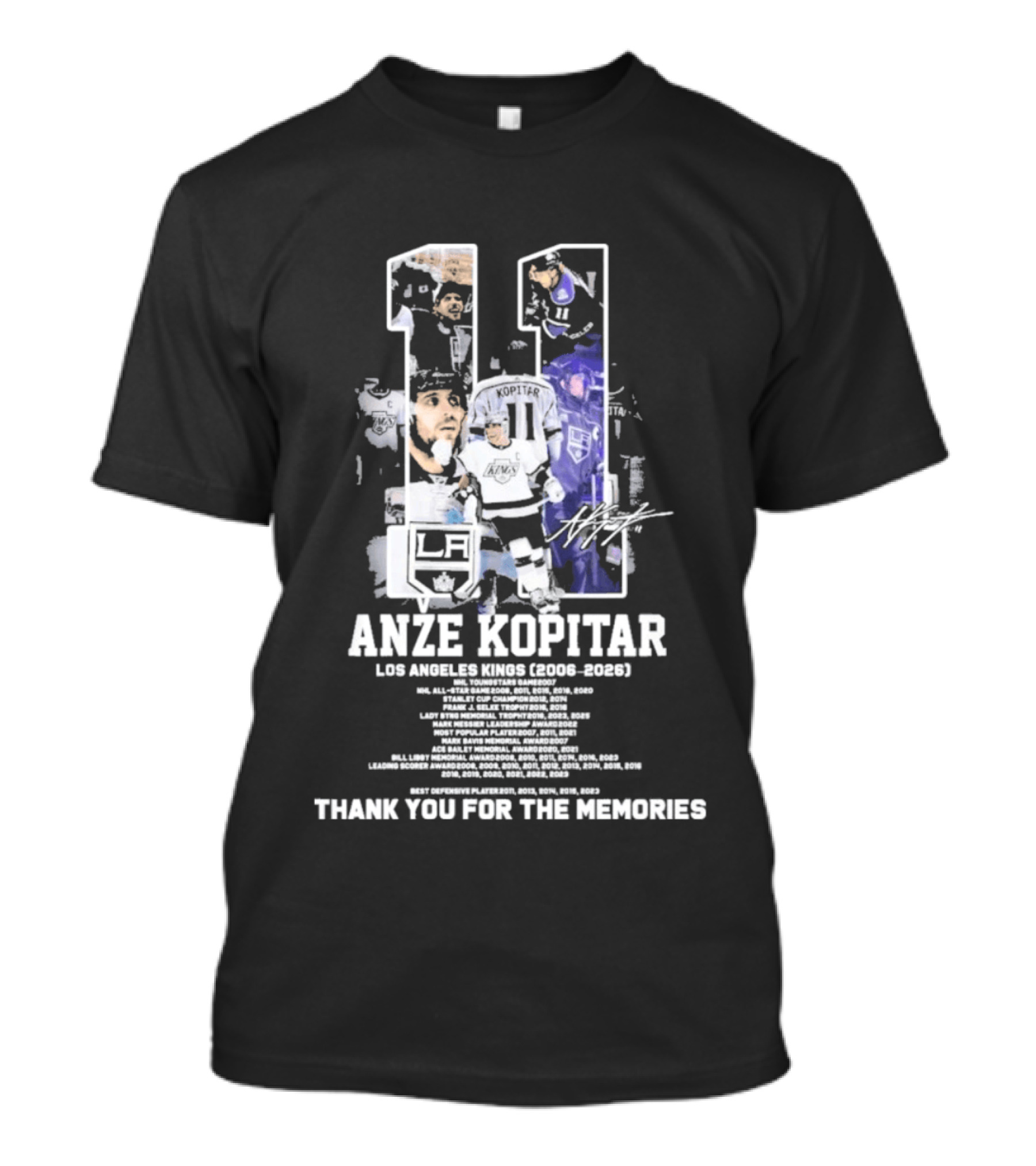 Anze Kopitar 11 Los Angeles Kings 2006 2026 Thank You For The Memories T-Shirt
